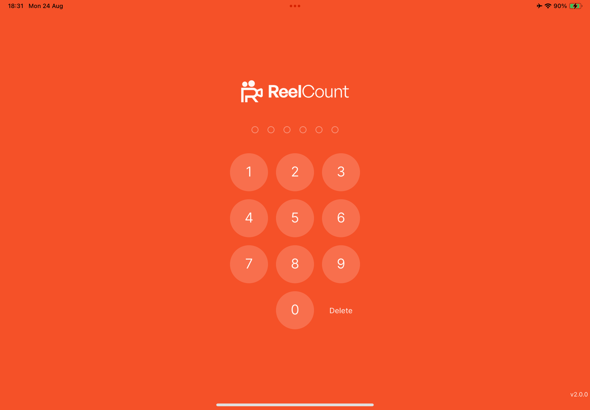 iPad location code entry screen