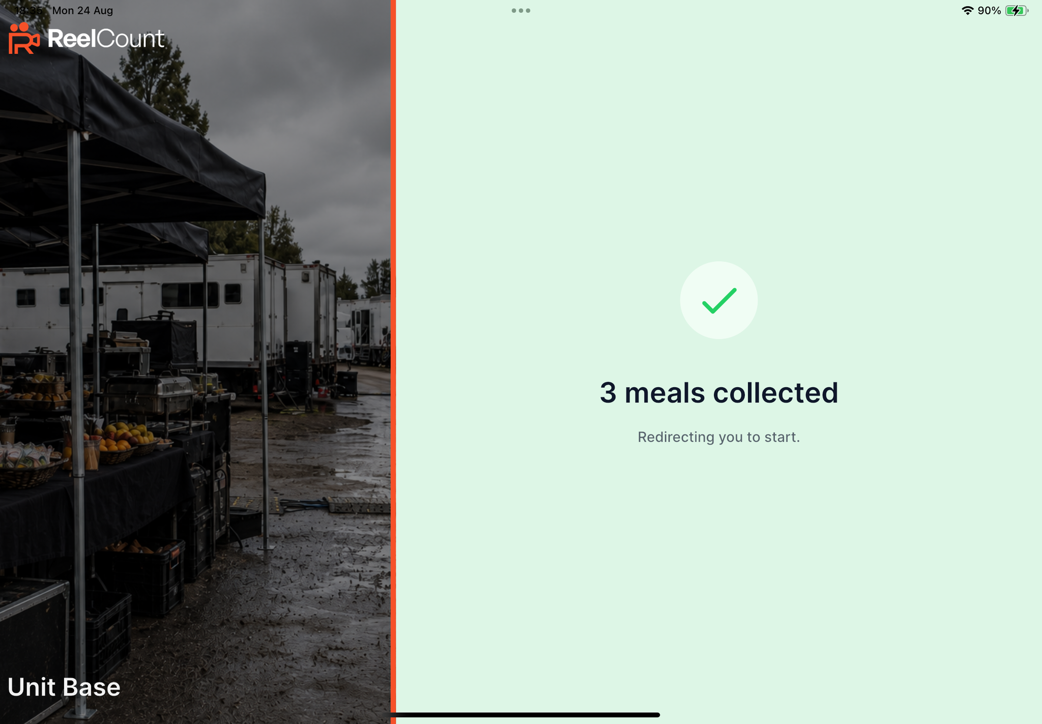 Scanner confirming meals collected after quick pickup