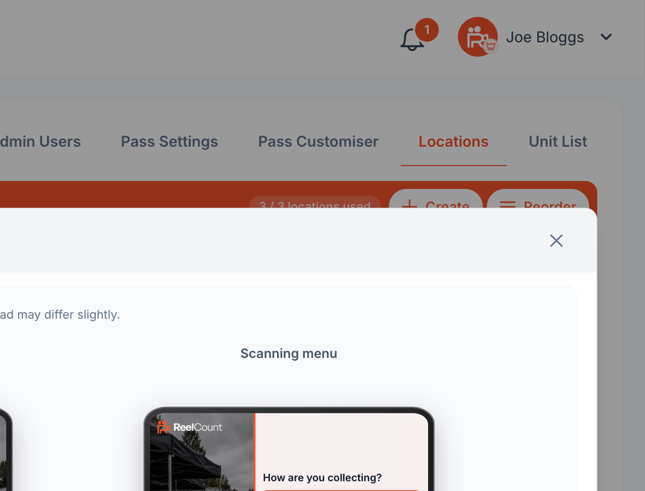 Quick department pickups toggle in the location editor